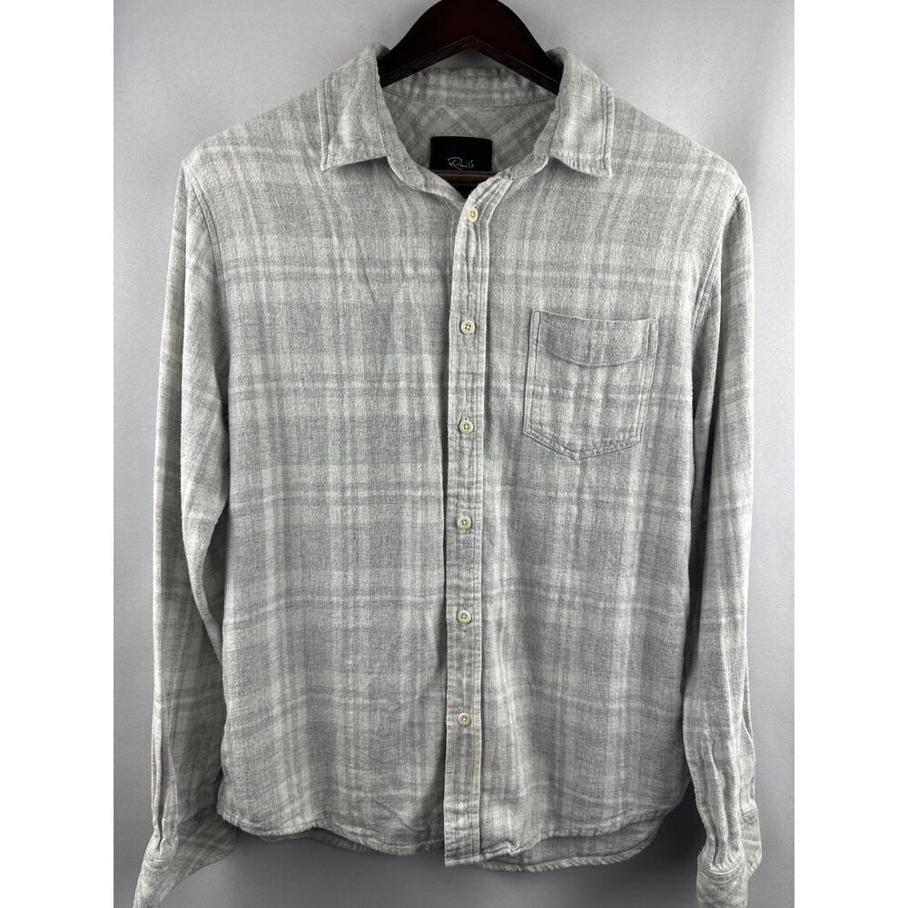 Men’s Rails Light Gray Plaid Button Down Size Medium